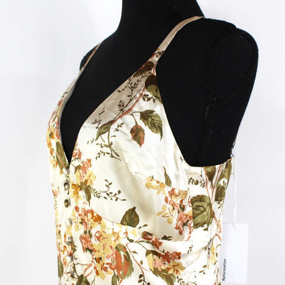 Reformation Esa Silk Maxi Dress NEW Bella Multicolor Floral Print V Neck Slip 8 - Picture 4 of 8